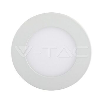 Panou LED V-TAC 18W 4000K Alb Natural este o plafoniera rotundă albă, cu o suprafață netedă și un design simplu.
