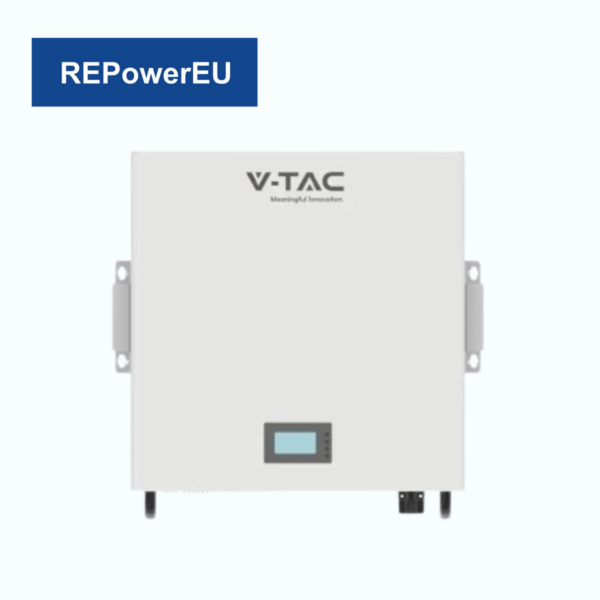 Acumulator V-TAC 5.12 kWh, Montaj pe Perete, IP20, 51.2V, 6000 Cicluri - REPowerEU