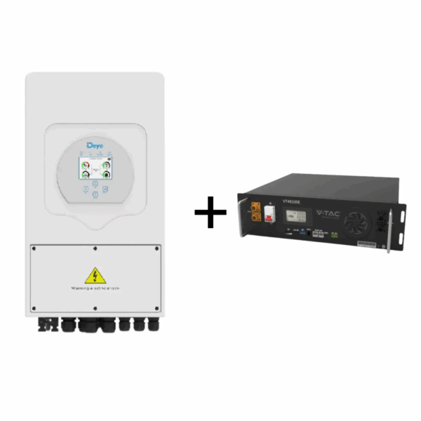 Kit Invertor Deye 8kWh SUN-8K-SG03LP1-EU Monofazat + Acumulator V-TAC 5,12kWh