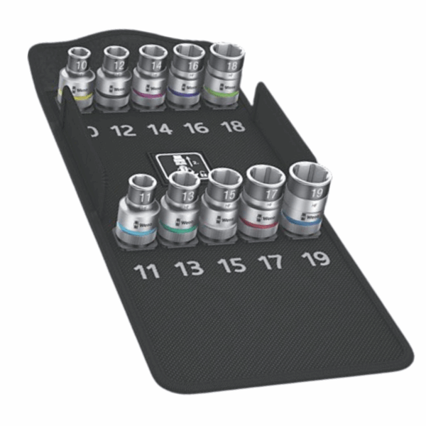 Set chei 6-puncte,tubulară; oţel crom-vanadium; Fixare: 1/2"
