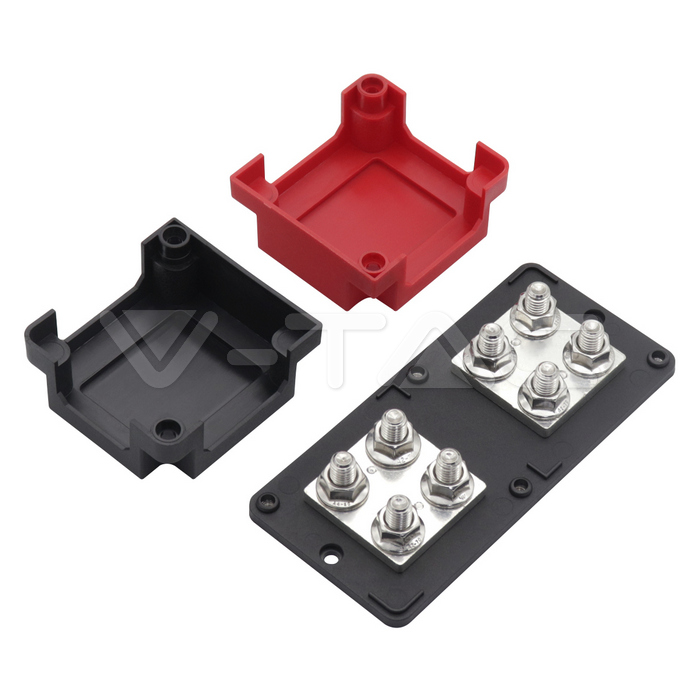 BusBar 400A V-TAC Rosu+Negru M10*4 pentru paralelizare acumulatori fotovoltaici 3 BusBar 400A V-TAC Rosu+Negru M10*4 pentru paralelizare acumulatori fotovoltaici - imagine 3