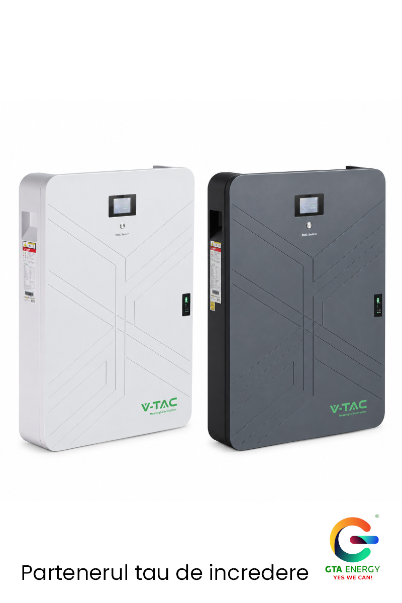 Acumulator V-TAC 14.33kWh LiFePO4 Slim 1 Acumulator V-TAC 14.33kWh LiFePO4 Slim