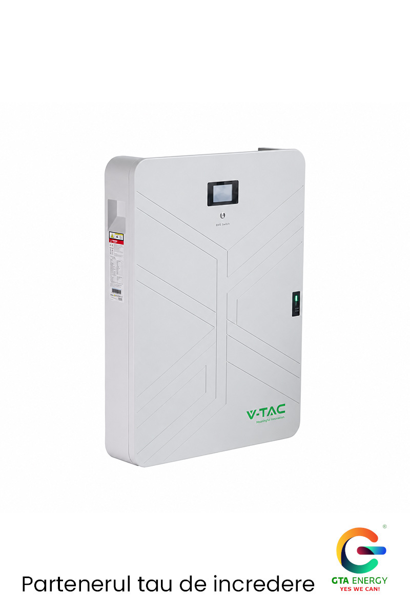 Acumulator V-TAC 14.33kWh LiFePO4 Slim 2 Acumulator V-TAC 14.33kWh LiFePO4 Slim