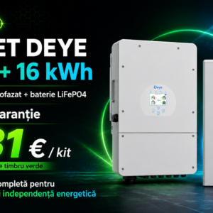 Promo pachet Deye: invertor hibrid monofazat 10 kW și baterie LiFePO4 16 kWh, 2731 euro fără TVA