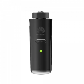 Smart Dongle 4G, SDongle A-03-EU este un dispozitiv Huawei negru elegant, cu un design frontal care include un indicator luminos și un buton verde, încorporând o tehnologie de ultimă oră, comparabilă cu un invertor inovator.