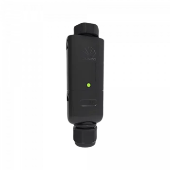 Smart Dongle WLAN, SDongleA-05 de la Huawei este un dispozitiv elegant de culoare neagră, cu un indicator luminos verde în față, prezentând tehnologie avansată de invertor.